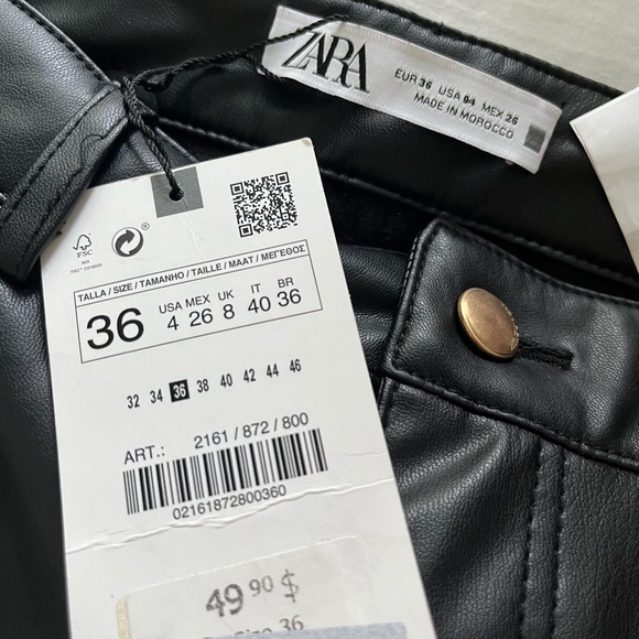 ZARA leather pants- BNWT - Picture 2 of 3